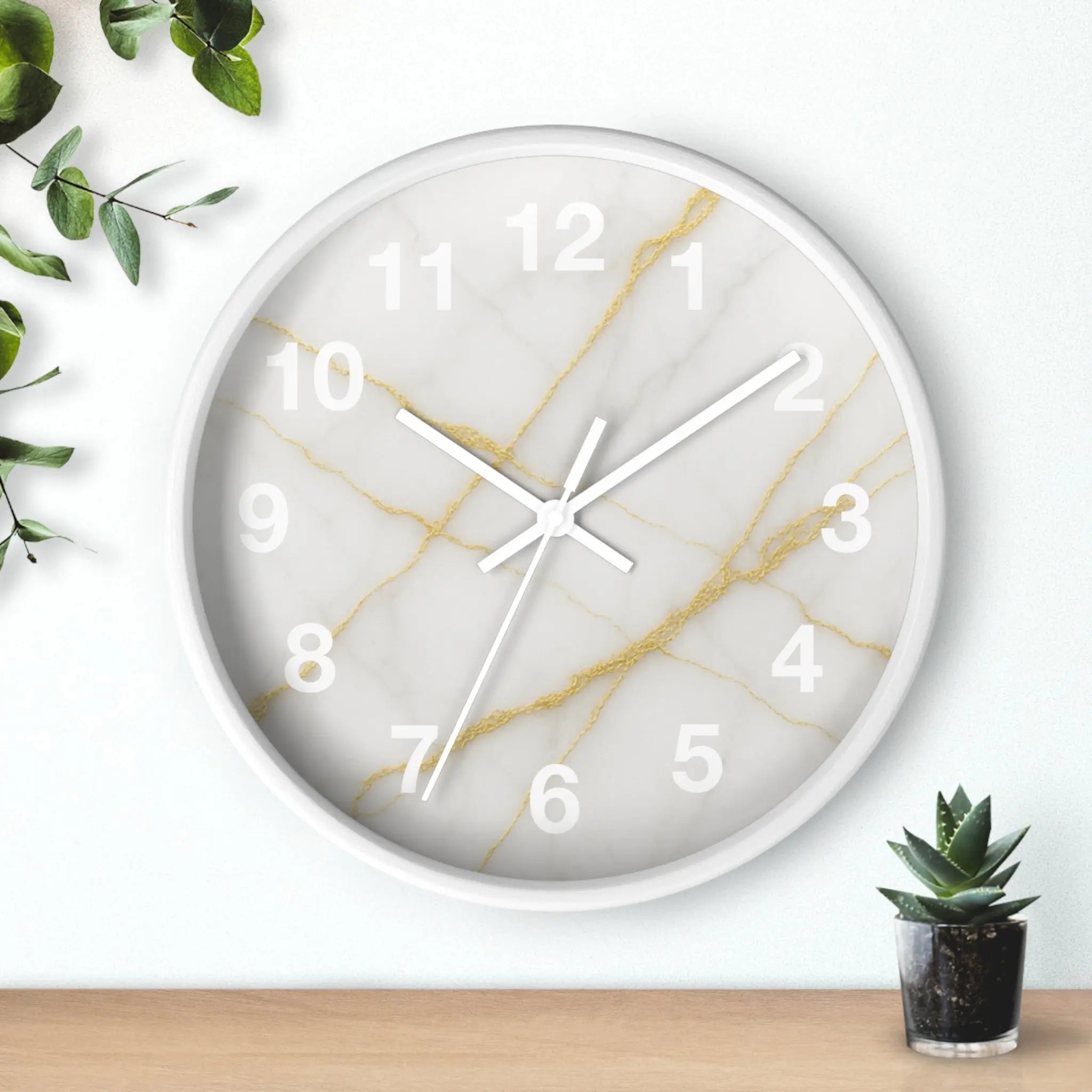 Gold Marble Wall Clock Printify