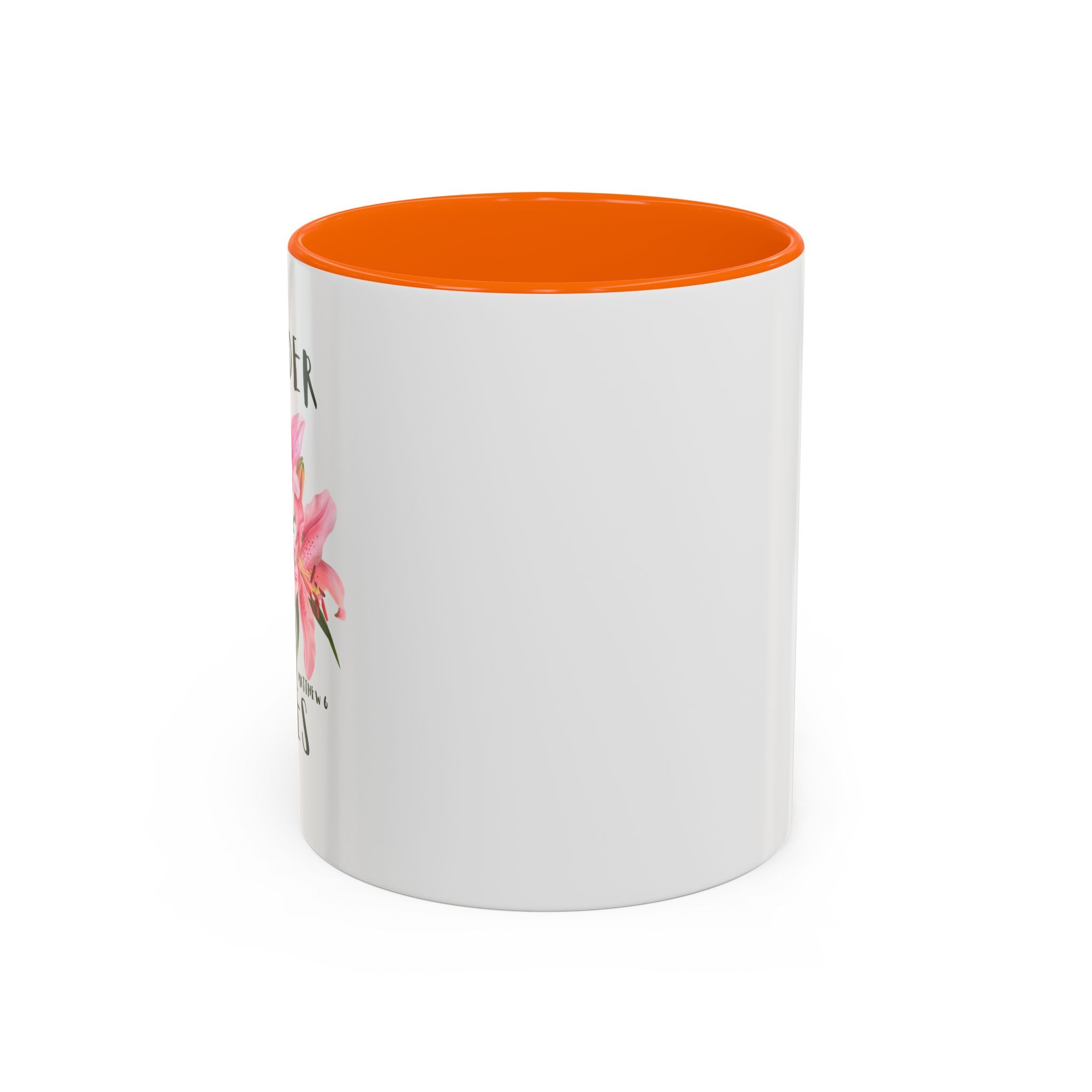 Floral Accent Coffee Mug — Pink Interior (11/15oz)