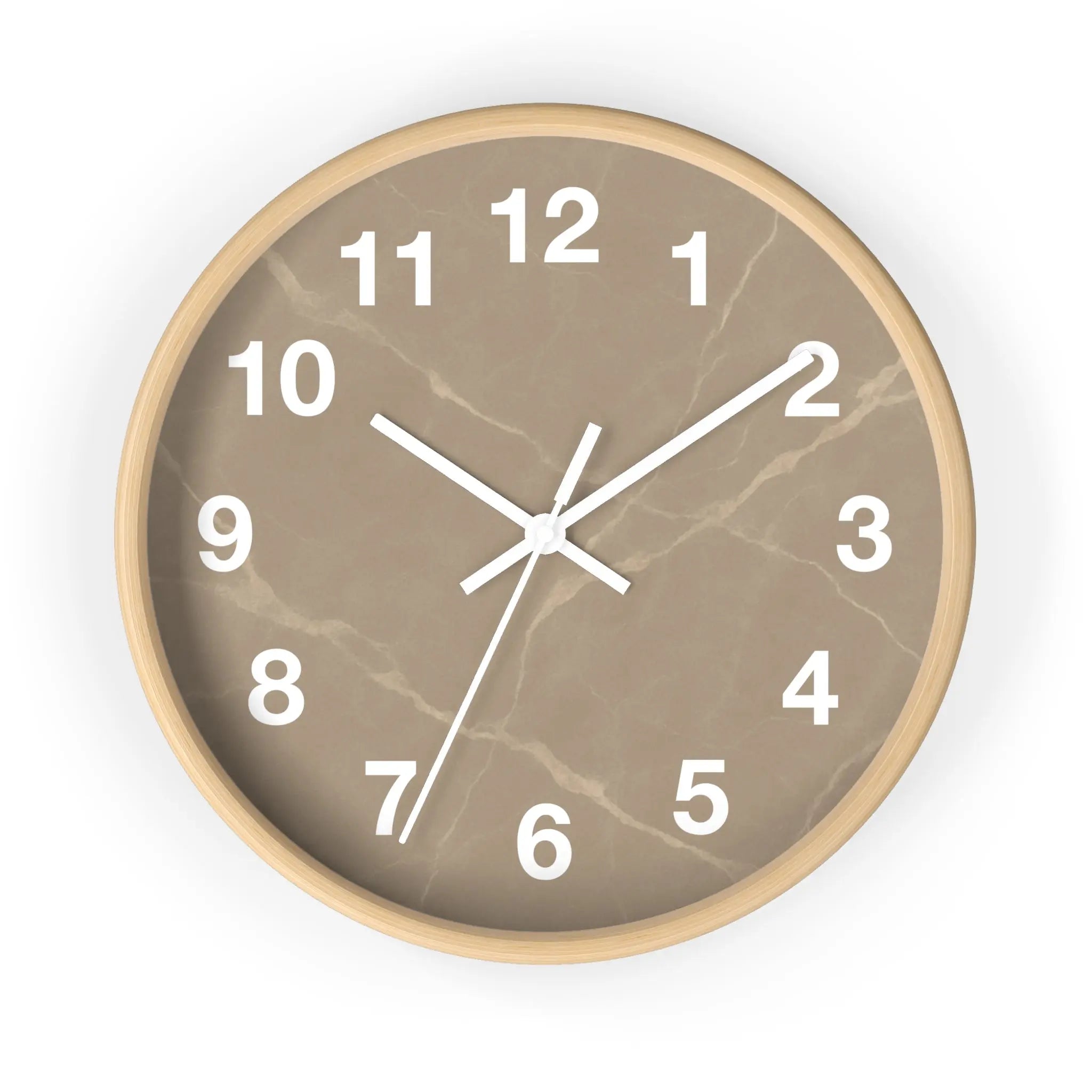 Taupe Marble Wall Clock Printify