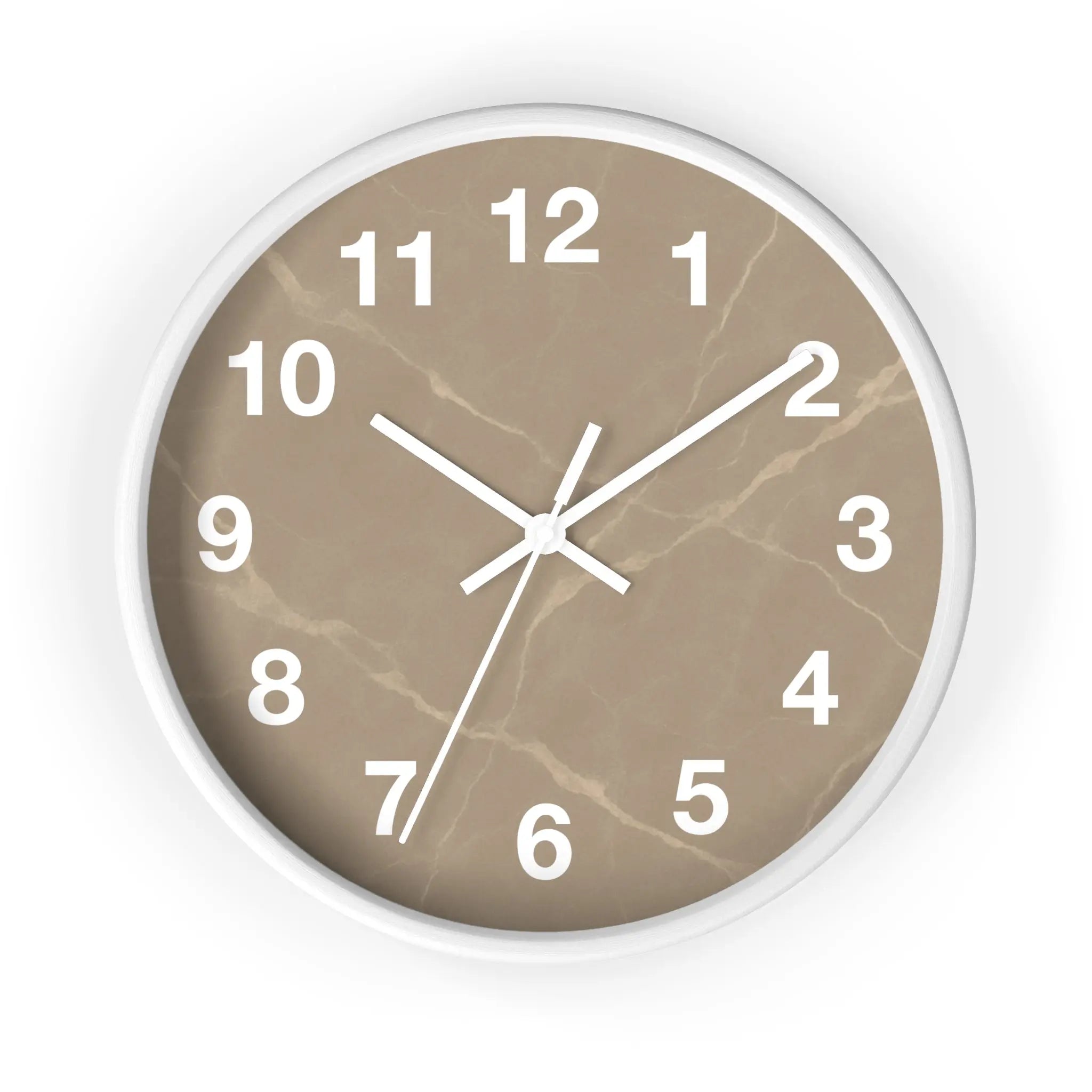 Taupe Marble Wall Clock Printify