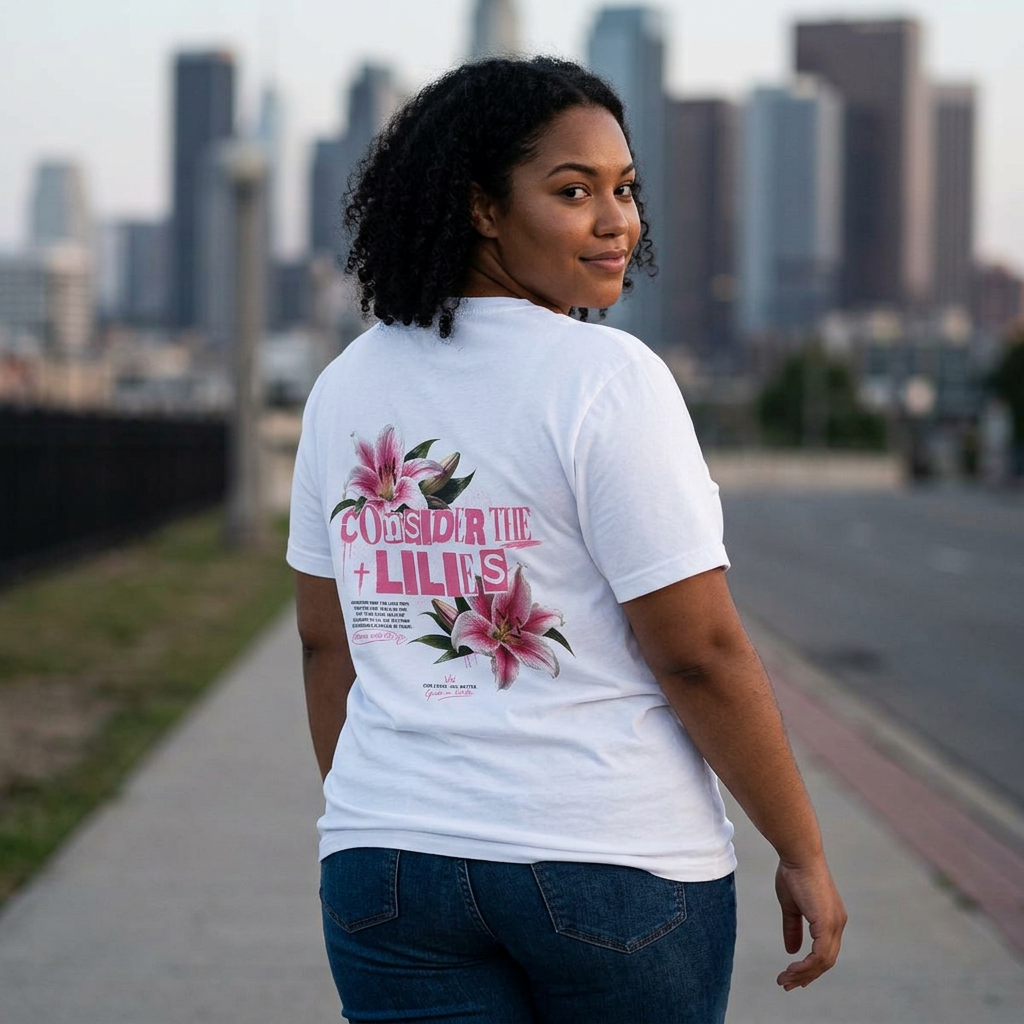 Consider The Lilies Floral Tee — Pink Lily Shirt