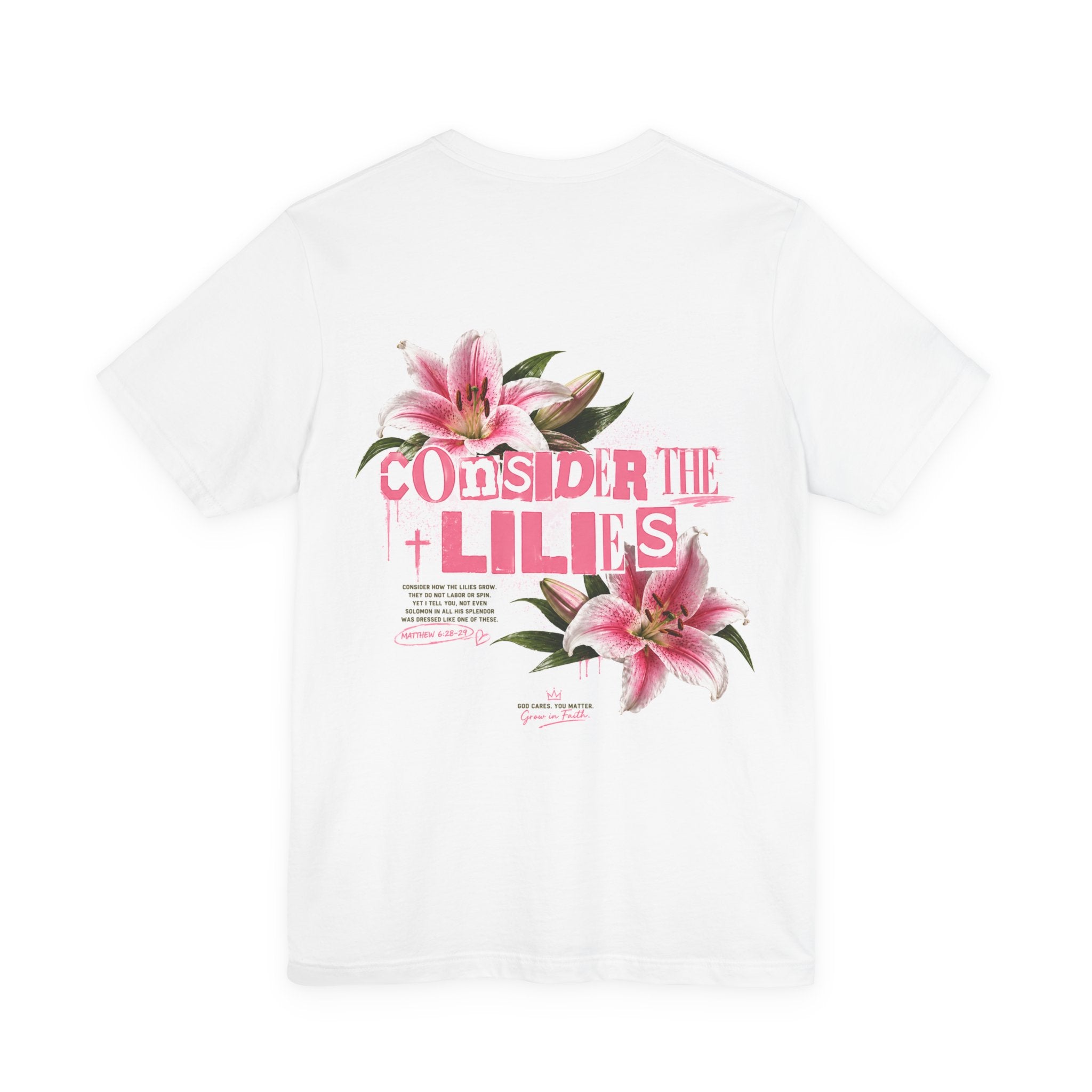 Copy of Consider The Lilies Floral Tee — Pink Lily Shirt