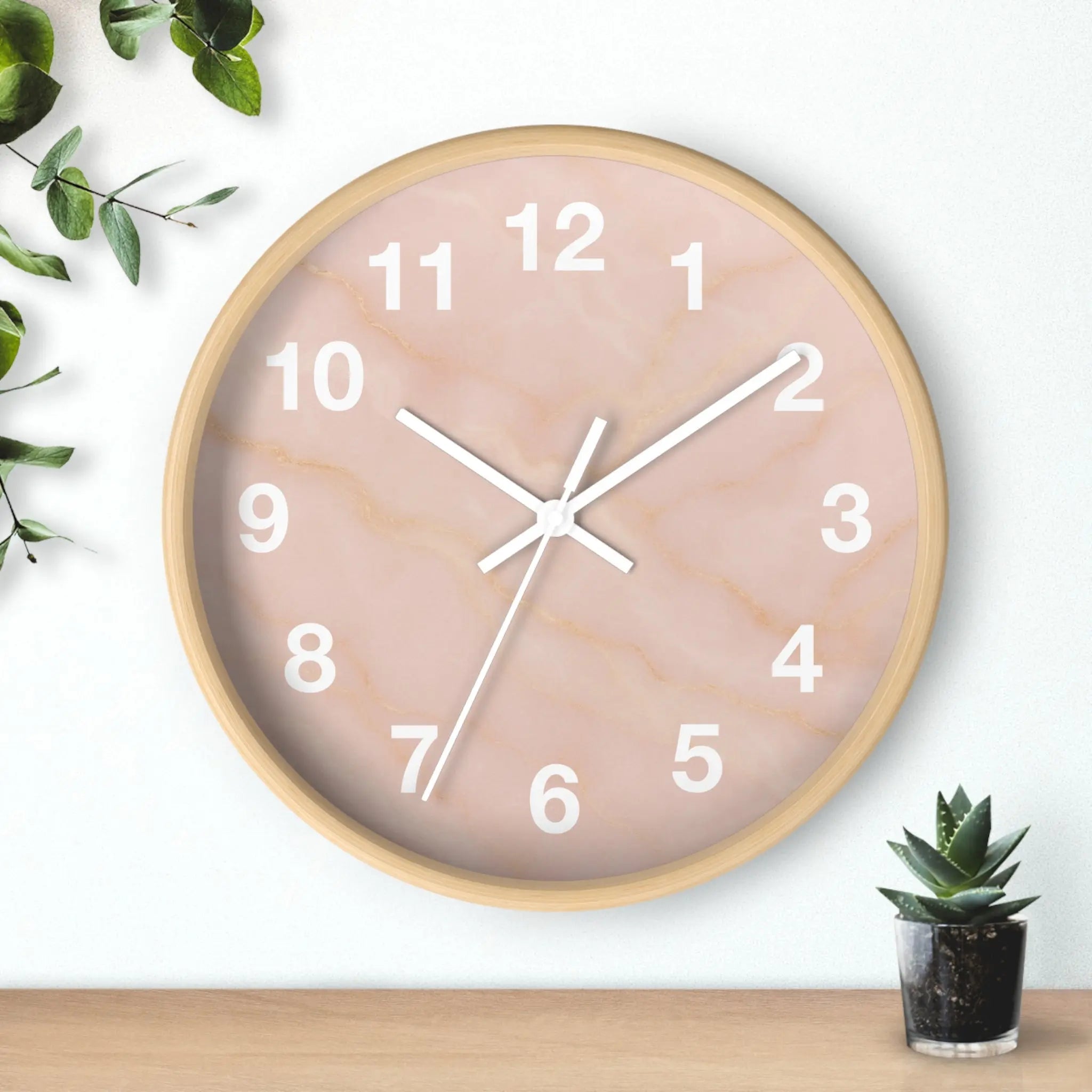 Pink Marble Wall Clock Printify
