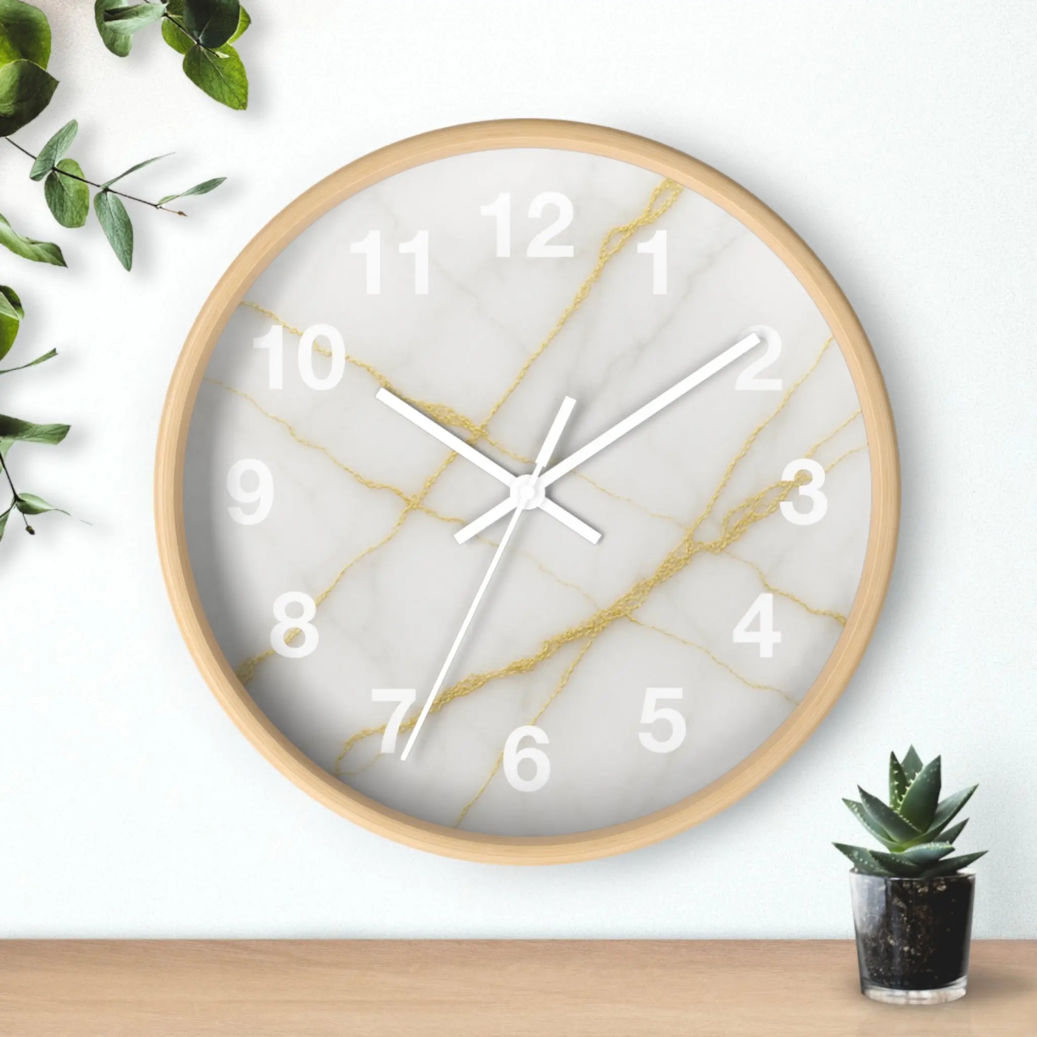 Gold Marble Wall Clock Printify